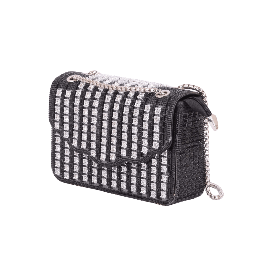 1613 - Timeless Sparkle: Classic Rhinestone Crossbody Elegance - Wholesale Handbag - Most Wanted USA