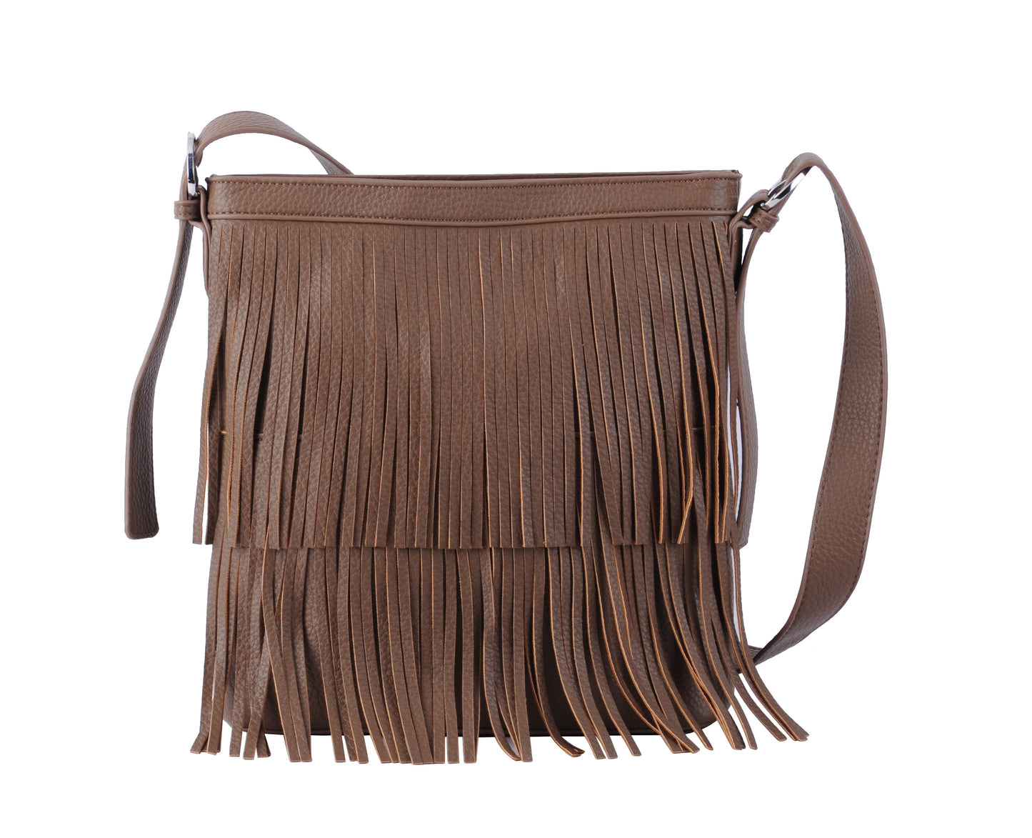 1697-BROWN 1697 - Shoulder Bag with Western Fringe - Wholesale Handbag - Most Wanted USA