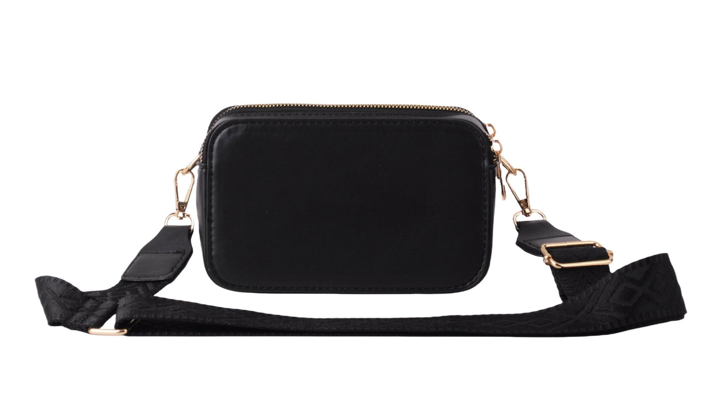 Camera Bag with Bumble Bee Charms and Web Strap