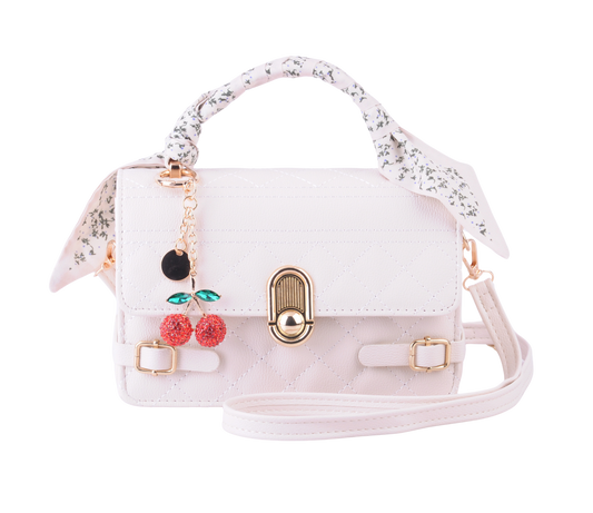 Everyday Bag with Cherry Charm and Scarf Hang-Off