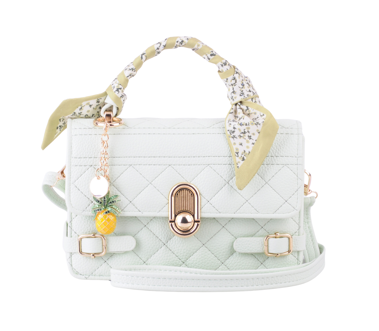 Mint Lover Everyday Bag with Pineapple Charm and Scarf