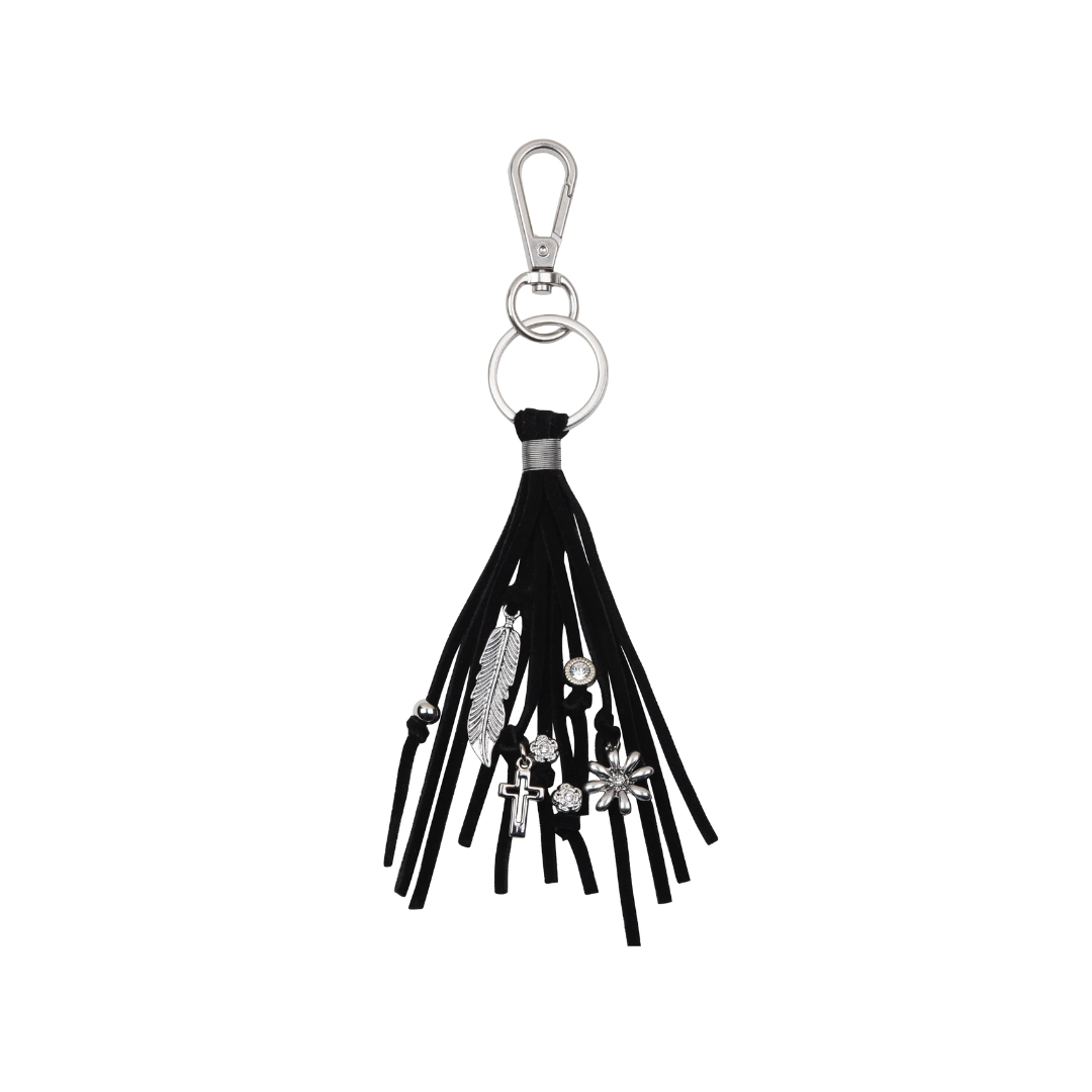 4022 - Suede Tassel Charm Keychain