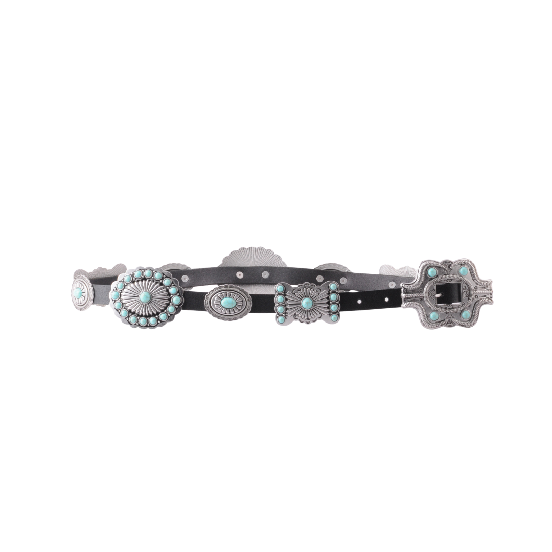 Turquoise Dottie Floral Concho Belt