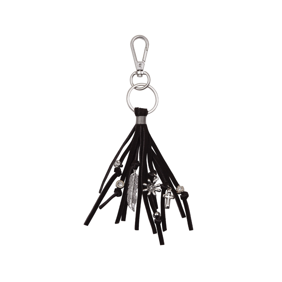 4022 - Suede Tassel Charm Keychain