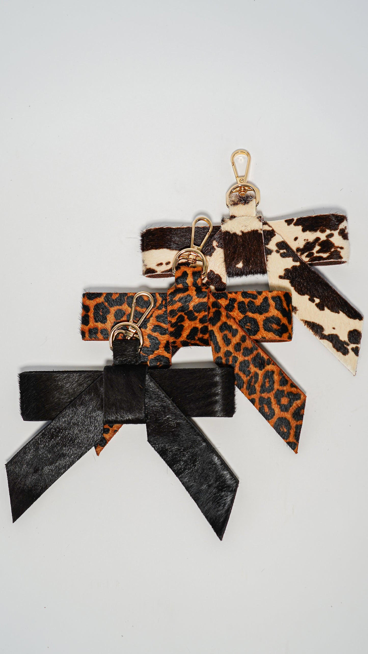 Leather & Calf Hair Bow Hang-Off - Ships September 29th
