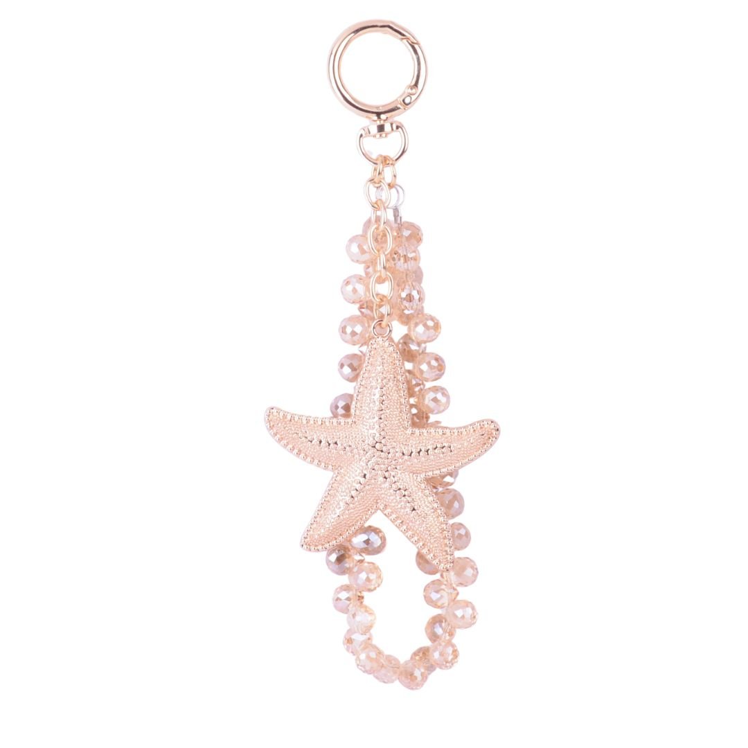 4081 - Gold Starfish Hang-Off with Rhinestone Charm