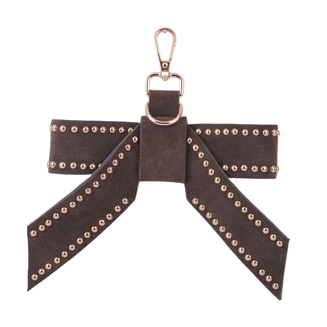 Studded Suede Bow Hang-Off - Ships September 29th