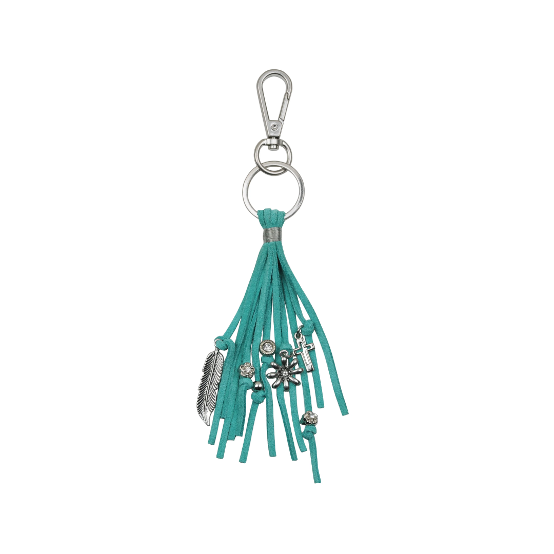 4022 - Suede Tassel Charm Keychain