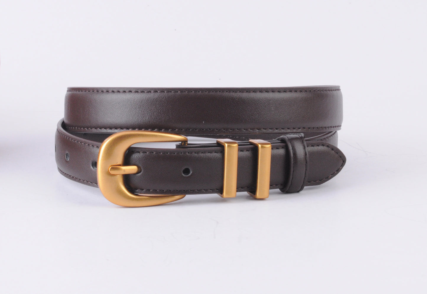 Leather Belt with Metal Strap Holders