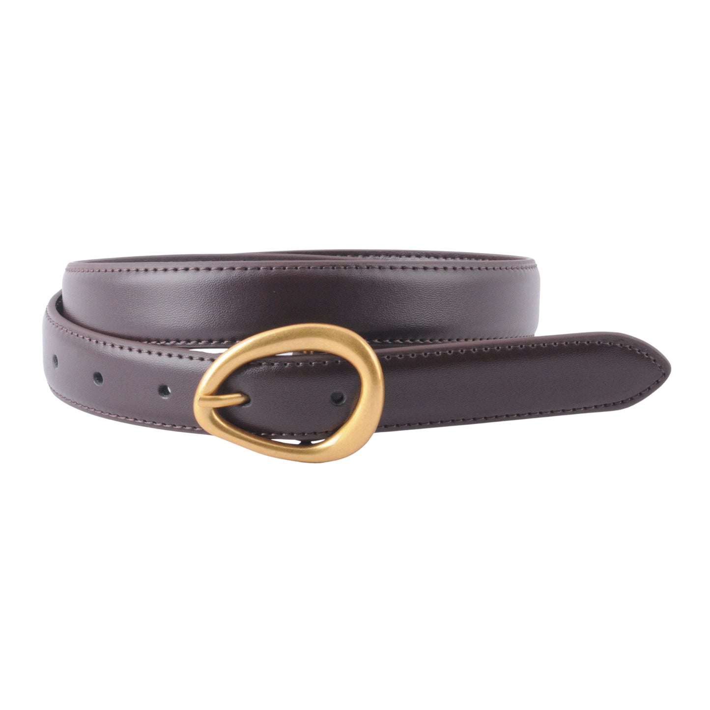 Basic Leather Belt with Asymmetrical Buckle - Ships September 29th