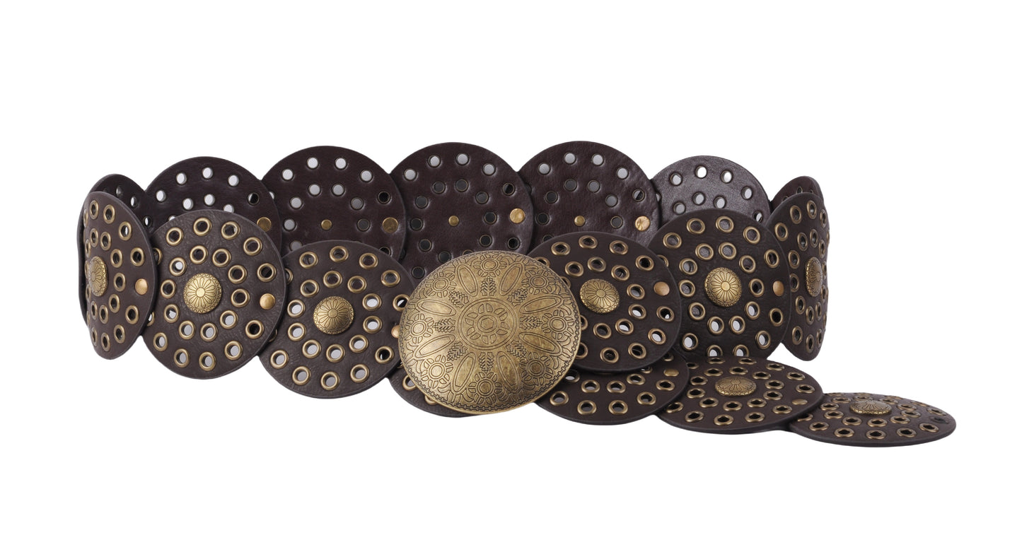 Wide Western Circle Belt with Grommets
