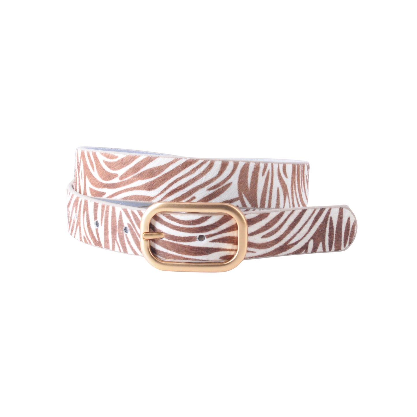 Animal Print Belt with Rectangular Buckle