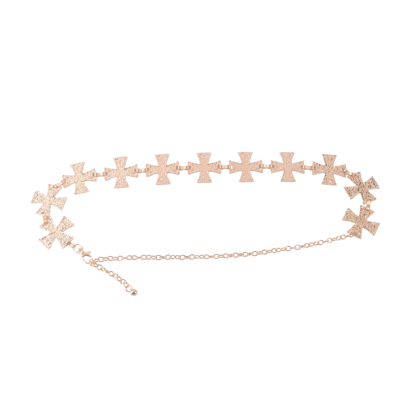 Natural Gold Cross Chain Belt - Ships September 29th