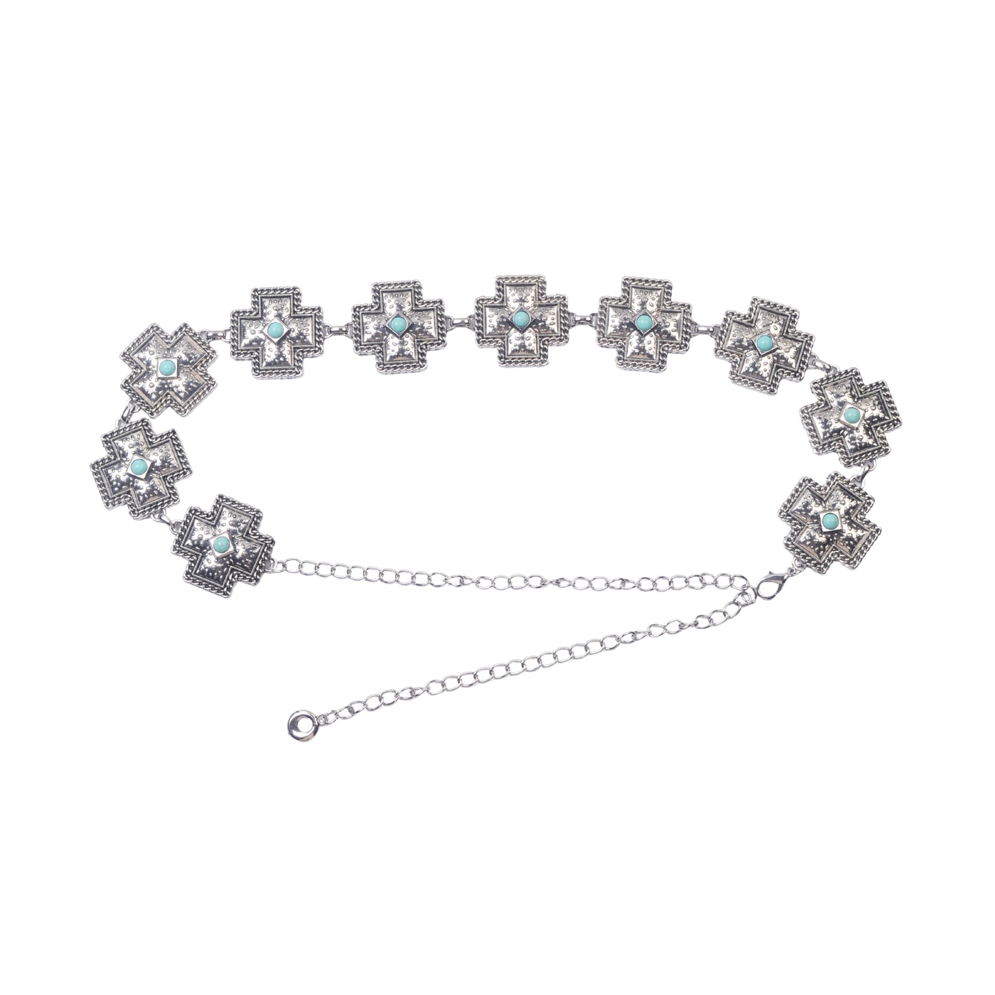 Embellished Western Cross Chain Belt - Ships September 29th