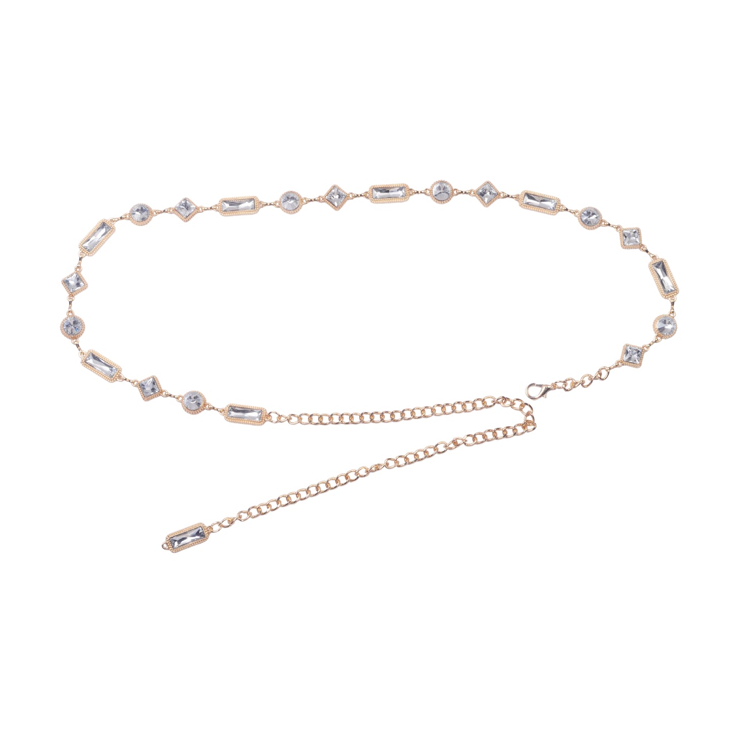 Geometric Gem Stone Chain Belt - Ships September 29th