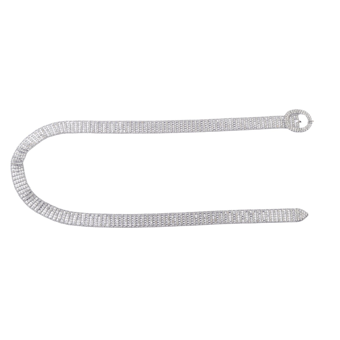 Crystal Mesh Belt with Oval Buckle