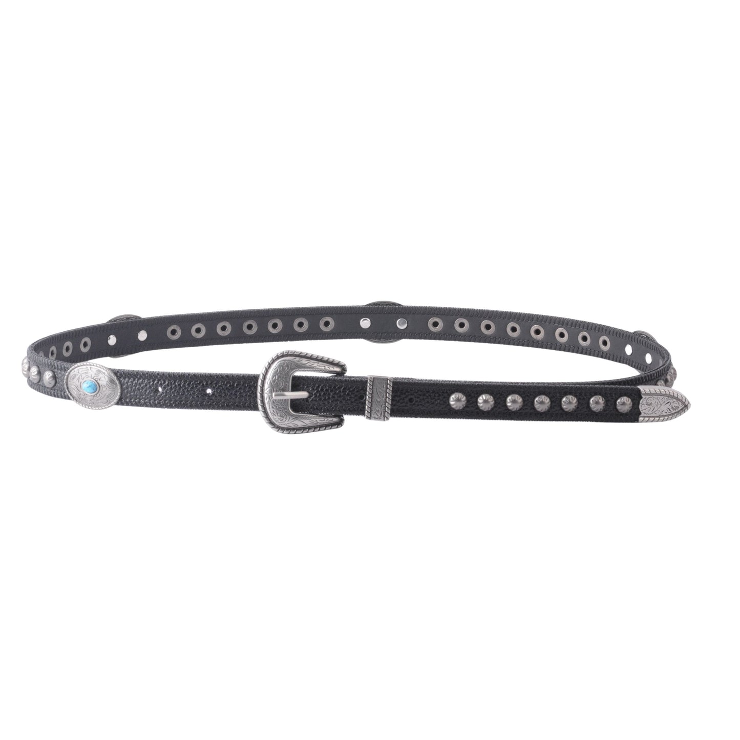 Western Skinny Belt with Turquoise Stones - Ships October 27th