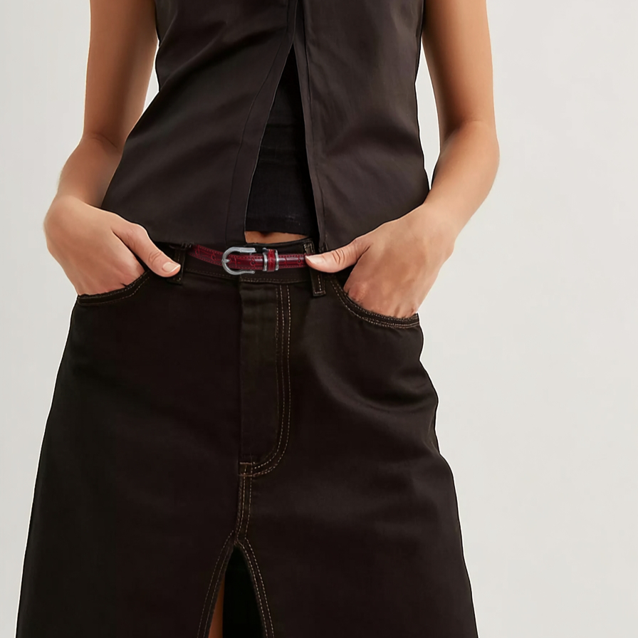 Skinny Croco Belt with Silver Equestrian Buckle - Ships September 29th