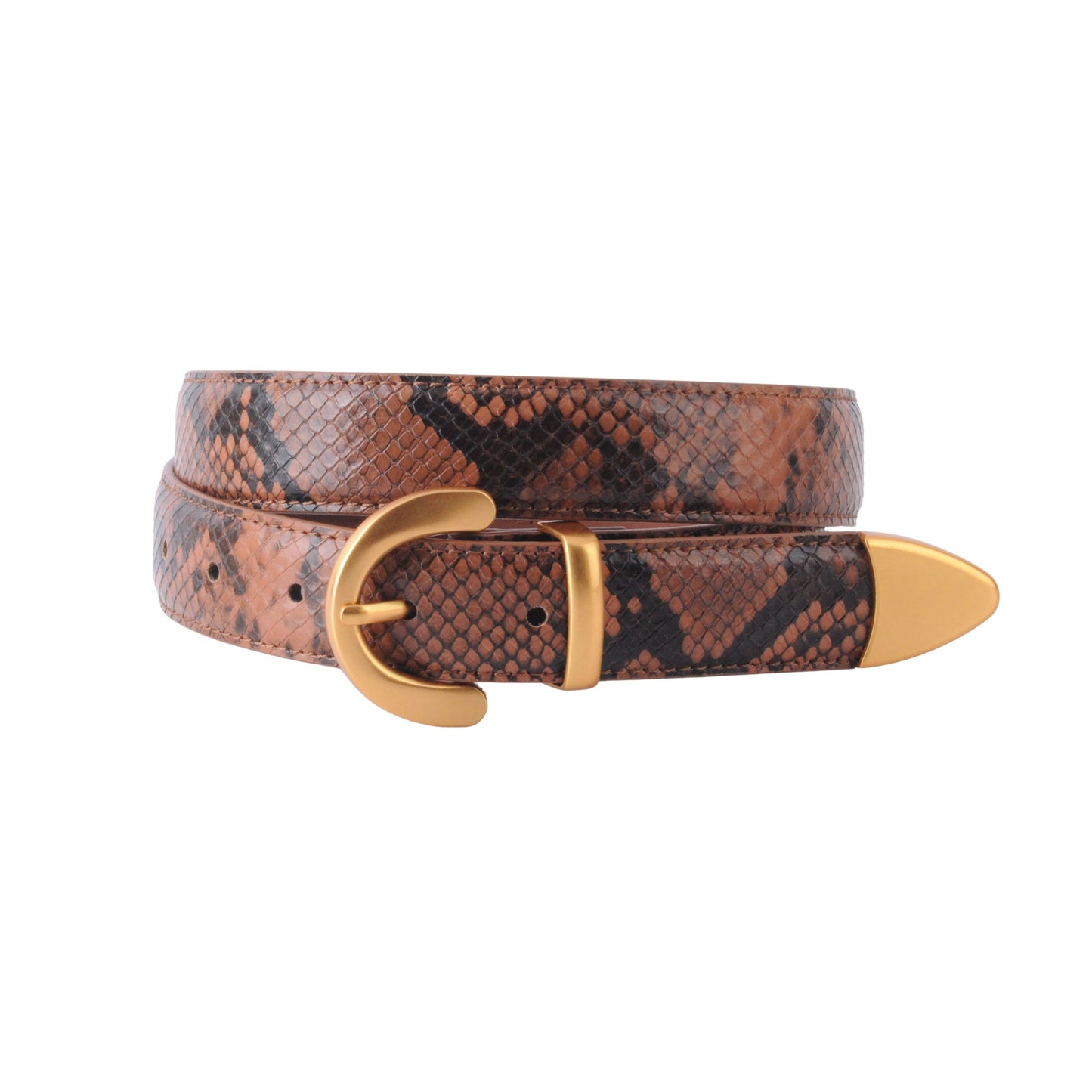 Natural Python Embossed Snakeskin Belt