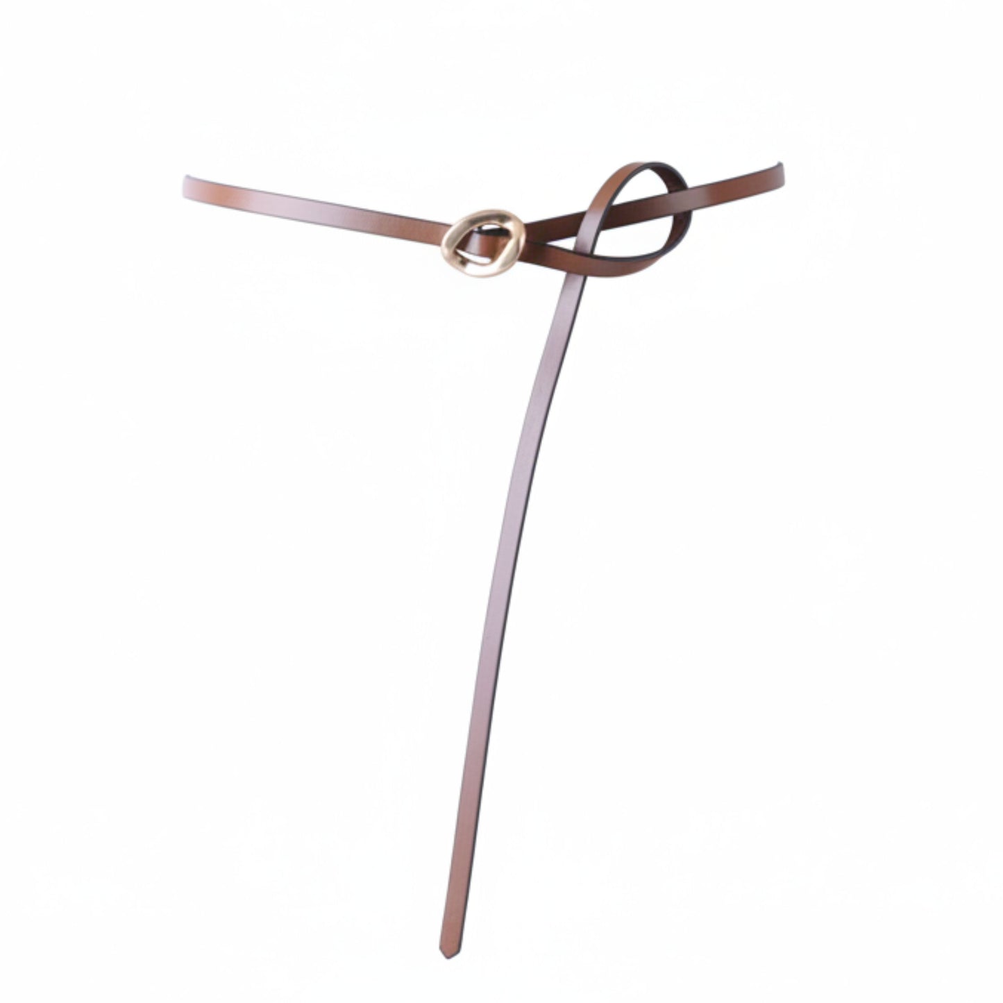 Ultra Thin Tie-On Asymmetrical Buckle Belt