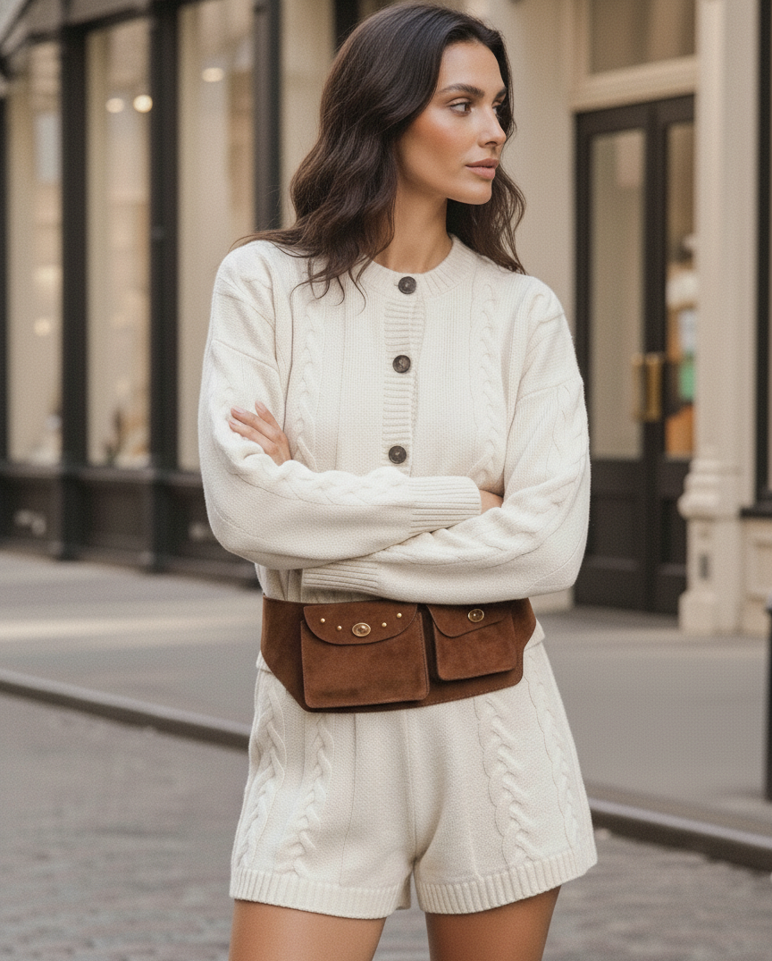 Suede Gemstone Belt Bag
