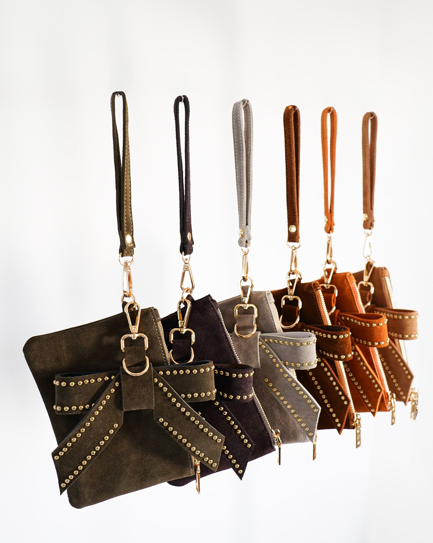 Suede Wristlet & Bow Hang-Off Set of 2 - Ships September 29th