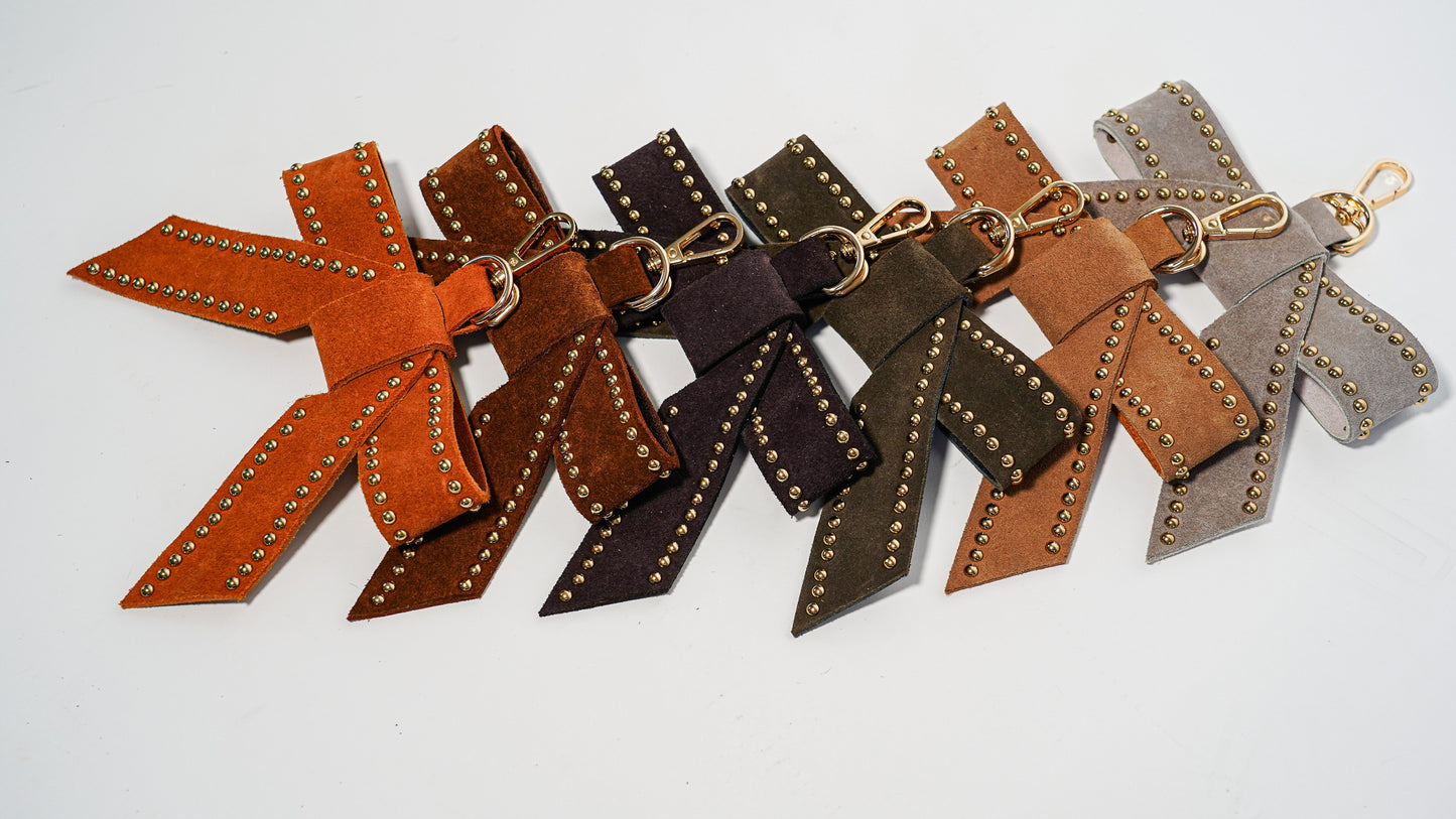Studded Suede Bow Hang-Off - Ships September 29th