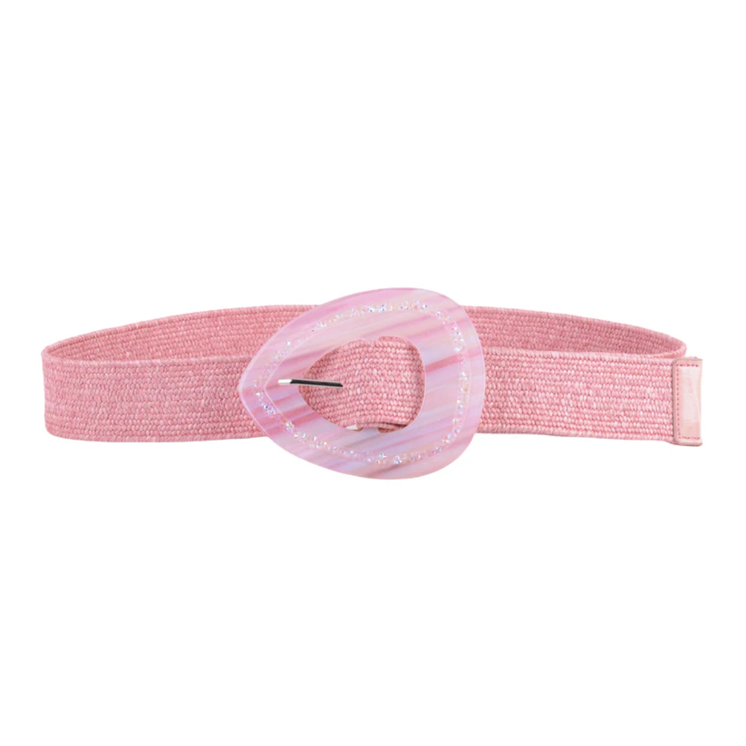 Irregular Colored Resin Buckle Stretch Belt