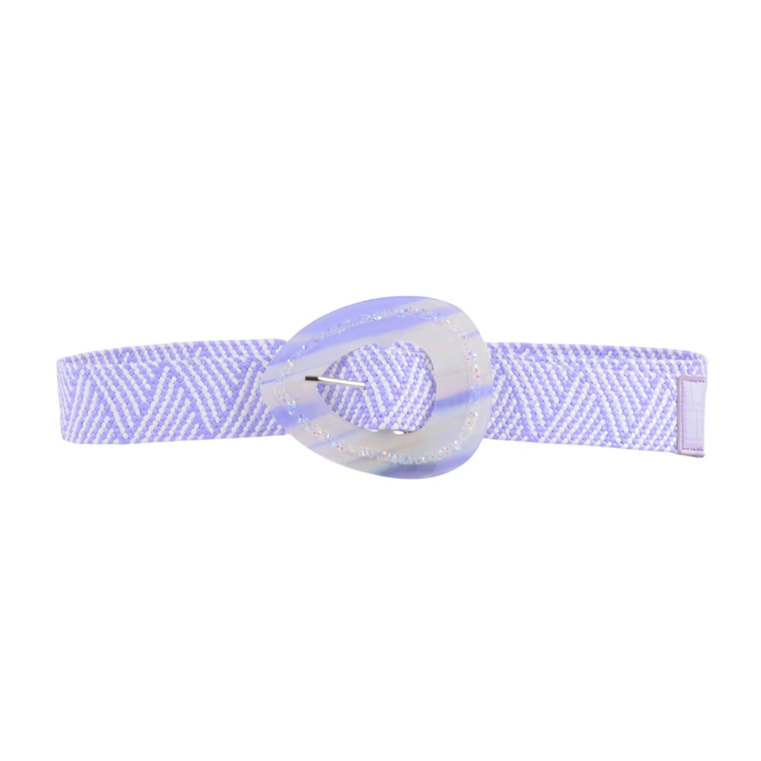 Irregular Colored Resin Buckle Stretch Belt