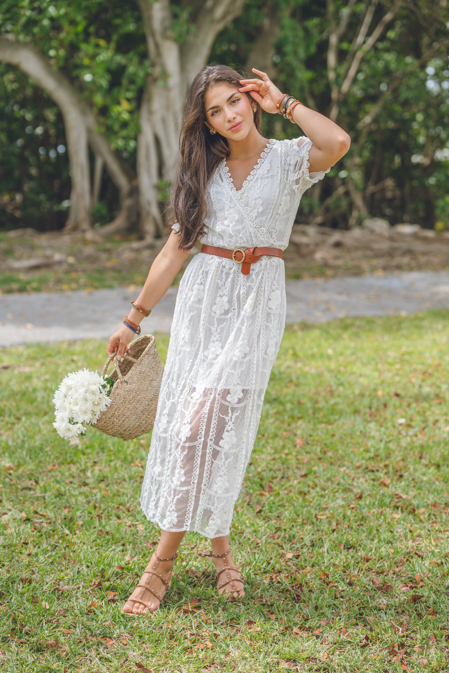 5036 - Brass-Toned Circle Buckle Leather Belt - Wholesale Belt - Most Wanted USA