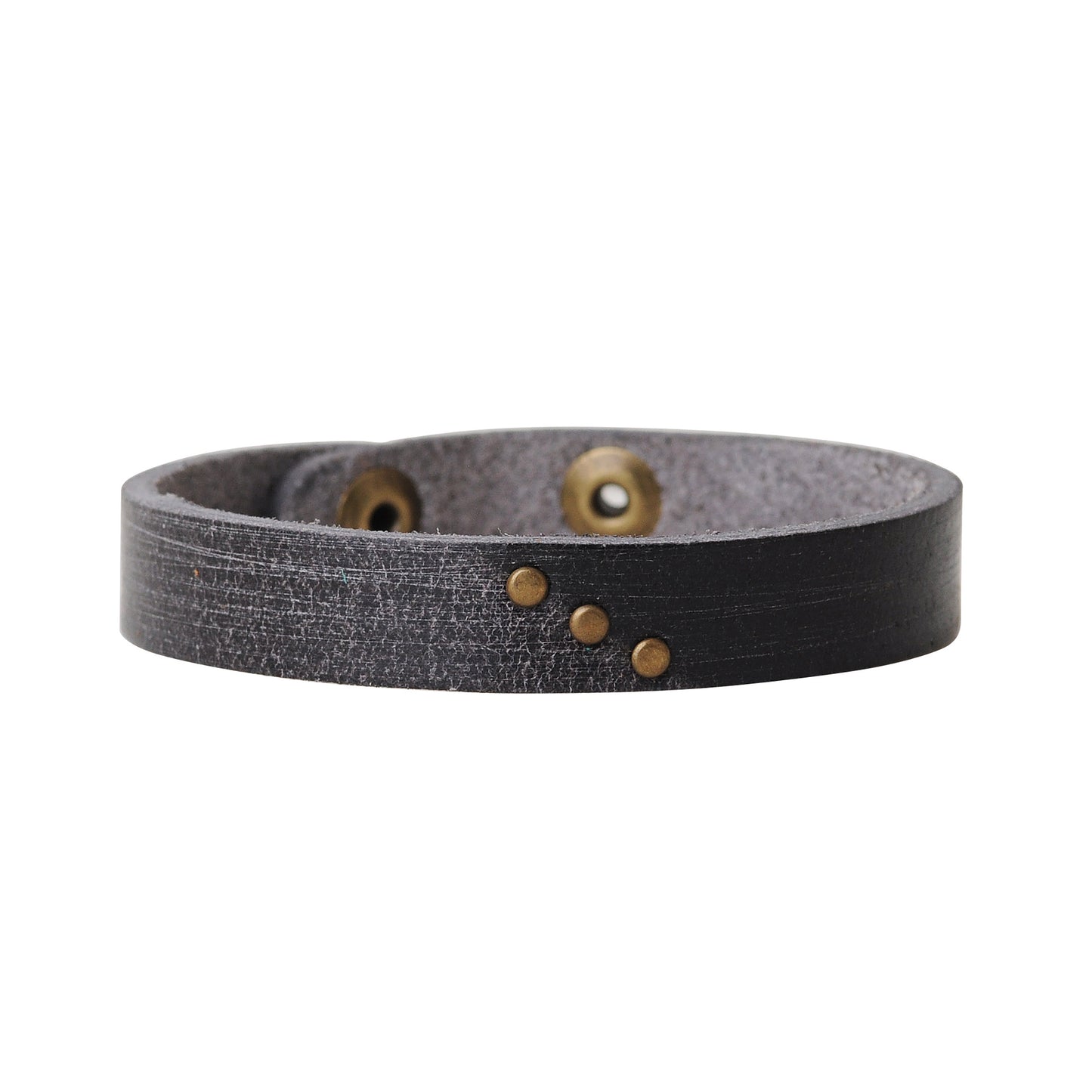 2096-BLACK 2096 - Two tone leather bracelet - Wholesale Bracelet - Most Wanted USA