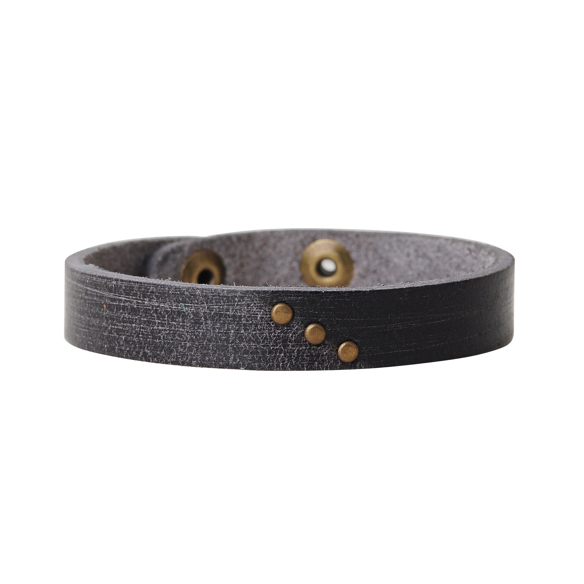 2096-BLACK 2096 - Two tone leather bracelet - Wholesale Bracelet - Most Wanted USA