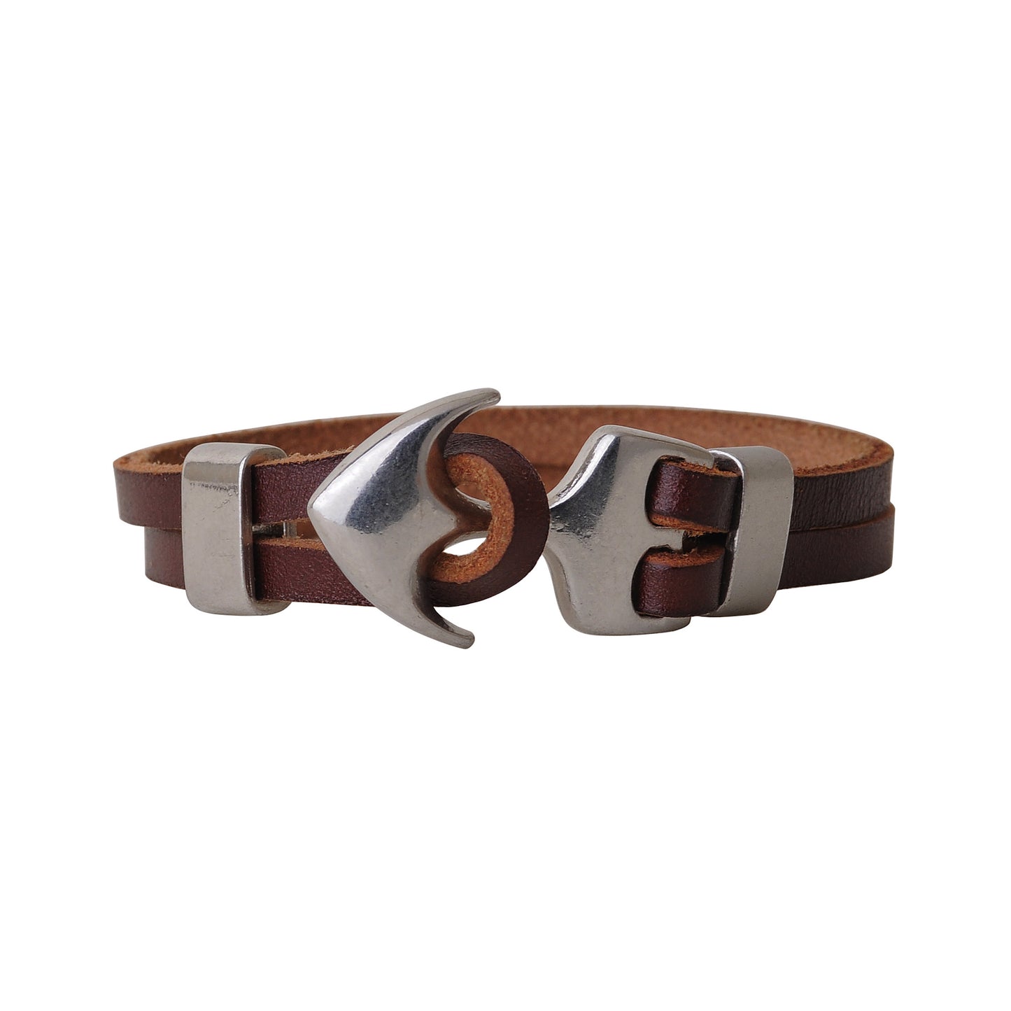 2102-BROWN 2102 - Arrow and Loop Leather Bracelet - Wholesale Bracelet - Most Wanted USA