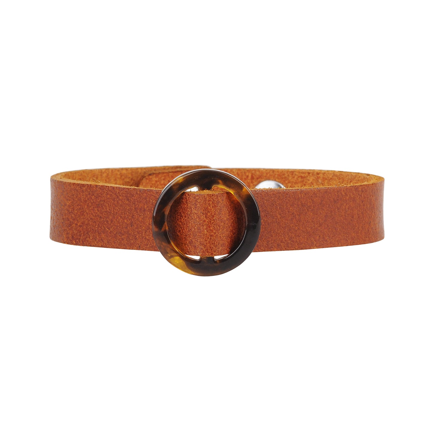 2157-TAN 2157 - Circle Resin Ornament Bracelet with Snap Closure - Wholesale Bracelet - Most Wanted USA