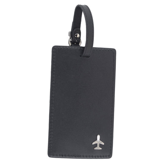 4061-BLACK 4061 - Leather Luggage Tag - Wholesale Small Leather Good - Most Wanted USA