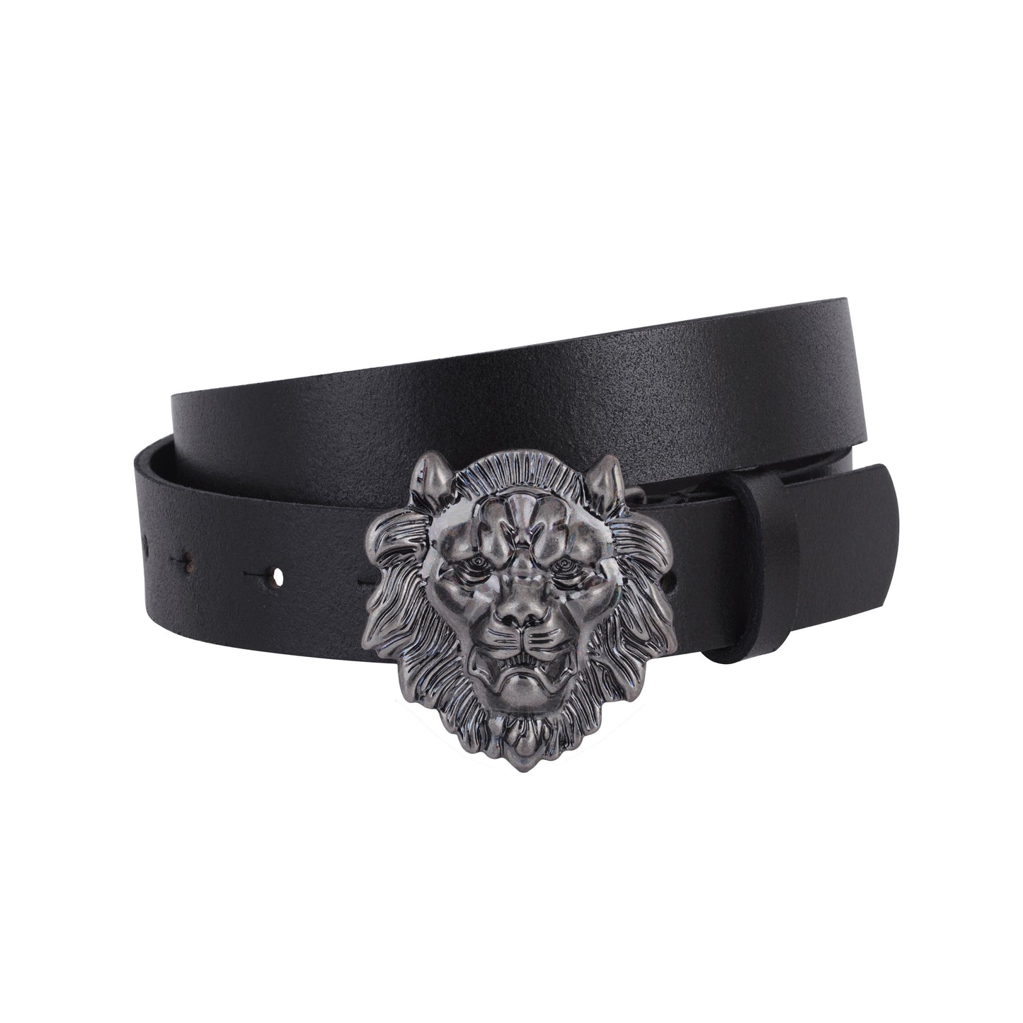 Lion Head Buckle Leather Belt
