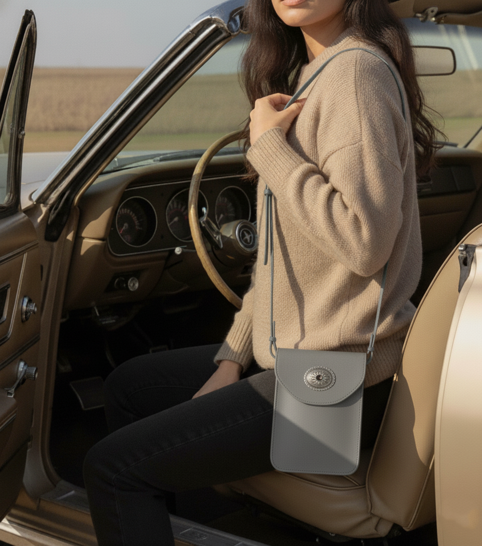Genuine Leather Western Style Crossbody