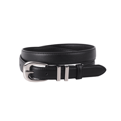 Leather Belt with Metal Strap Holders