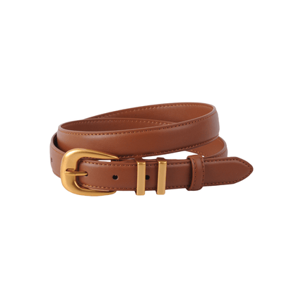 Leather Belt with Metal Strap Holders