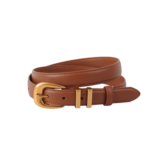 Leather Belt with Metal Strap Holders