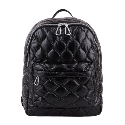 1461-BLACK 1461 - Quilted Metallic Chrome Mini Backpack - Wholesale Handbag - Most Wanted USA