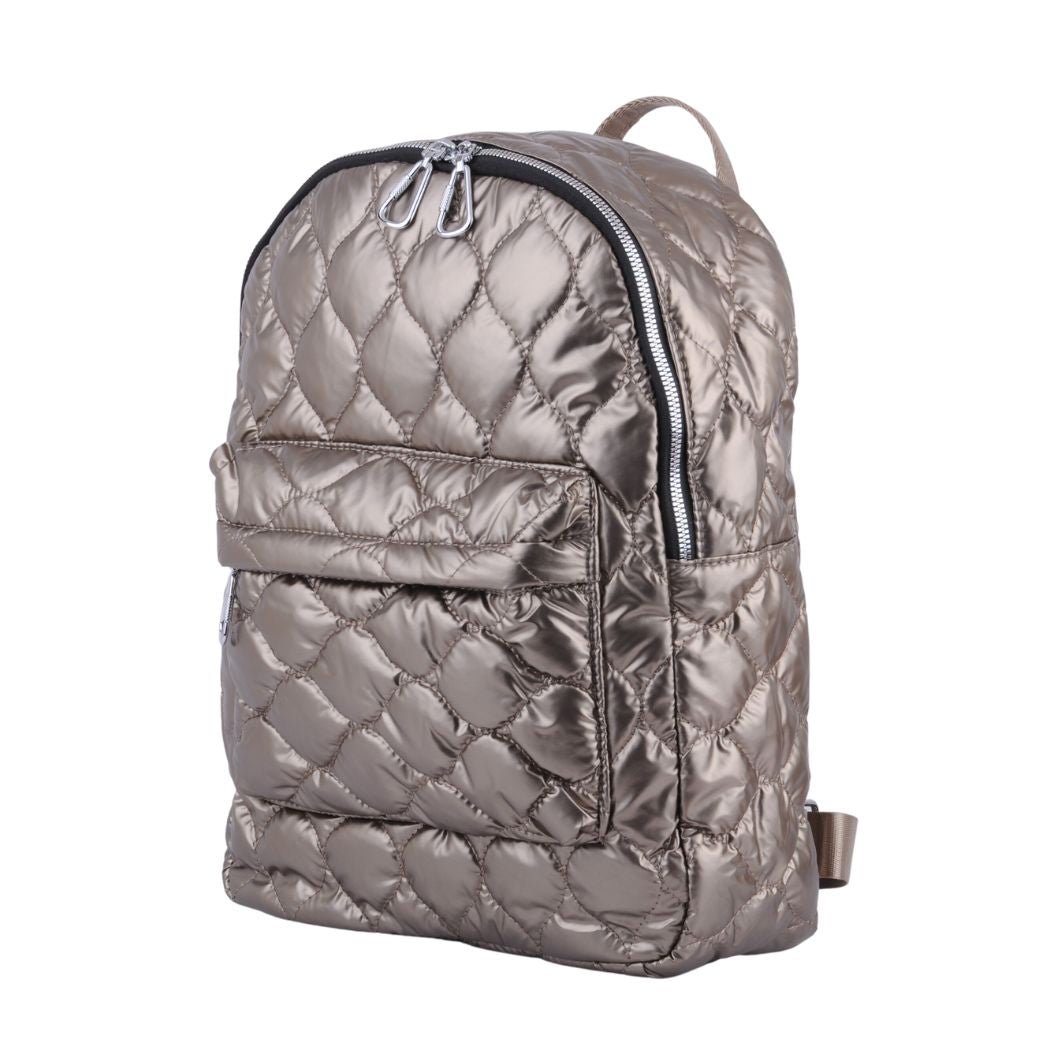 1461 - Quilted Metallic Chrome Mini Backpack - Wholesale Handbag - Most Wanted USA