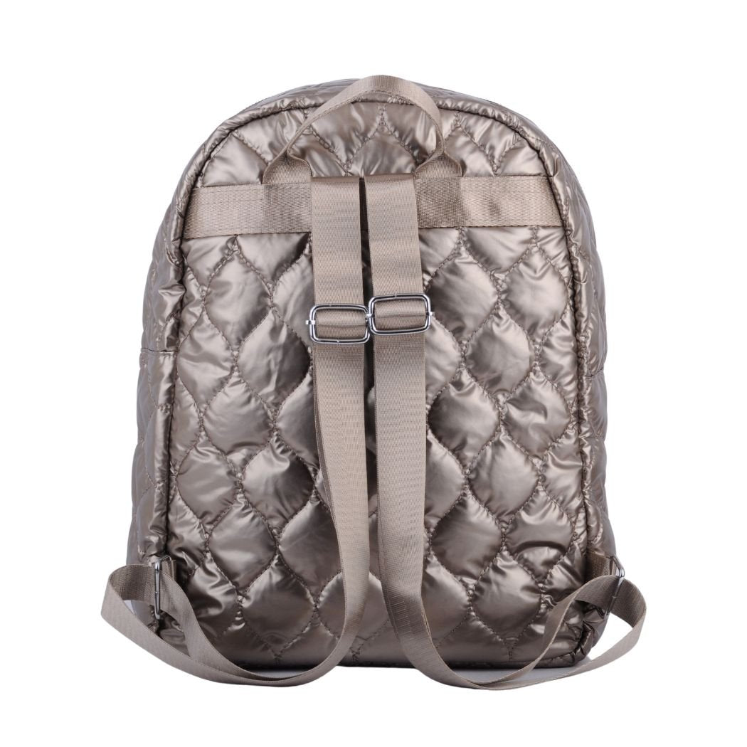 1461 - Quilted Metallic Chrome Mini Backpack - Wholesale Handbag - Most Wanted USA