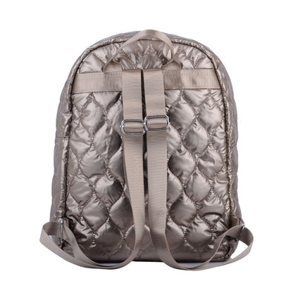 1461 - Quilted Metallic Chrome Mini Backpack - Wholesale Handbag - Most Wanted USA