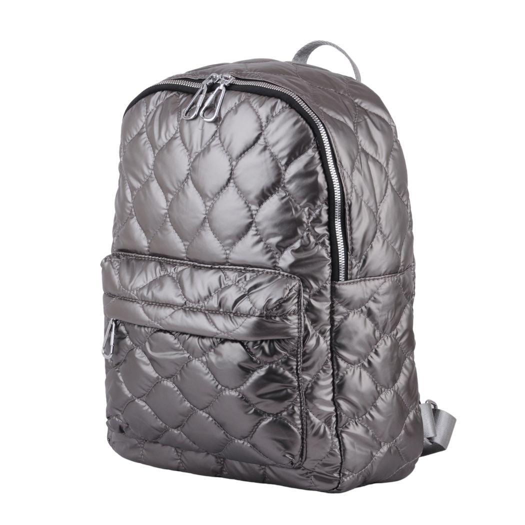 1461 - Quilted Metallic Chrome Mini Backpack - Wholesale Handbag - Most Wanted USA