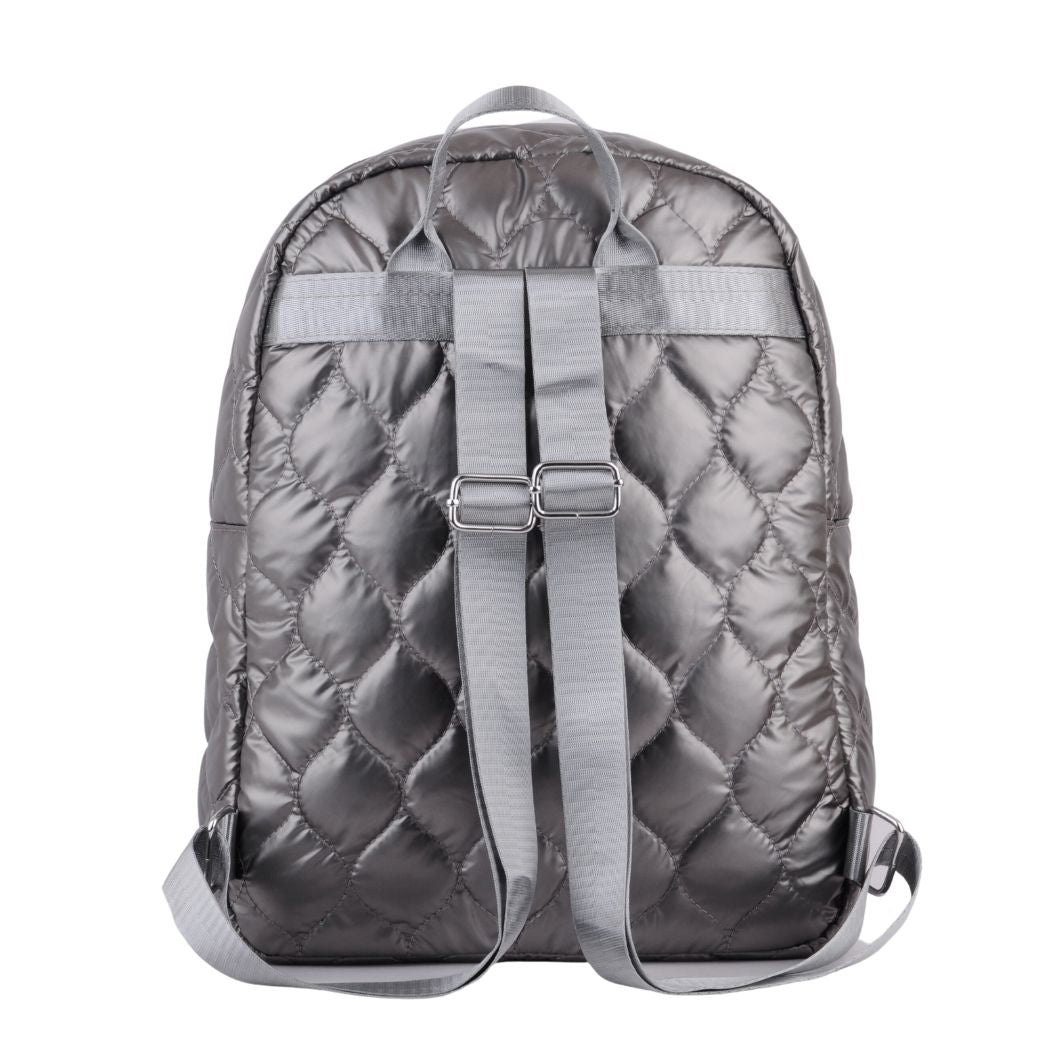 1461 - Quilted Metallic Chrome Mini Backpack - Wholesale Handbag - Most Wanted USA