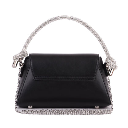 1475 - Black Faux Leather Handbag with Rhinestone Bow - Wholesale Handbag - Most Wanted USA