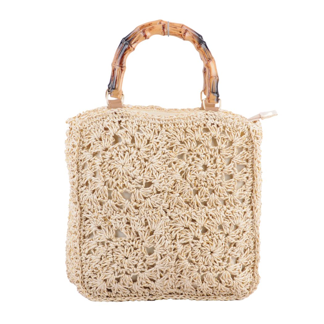 1519 - Bamboo Handle Crochet Bag