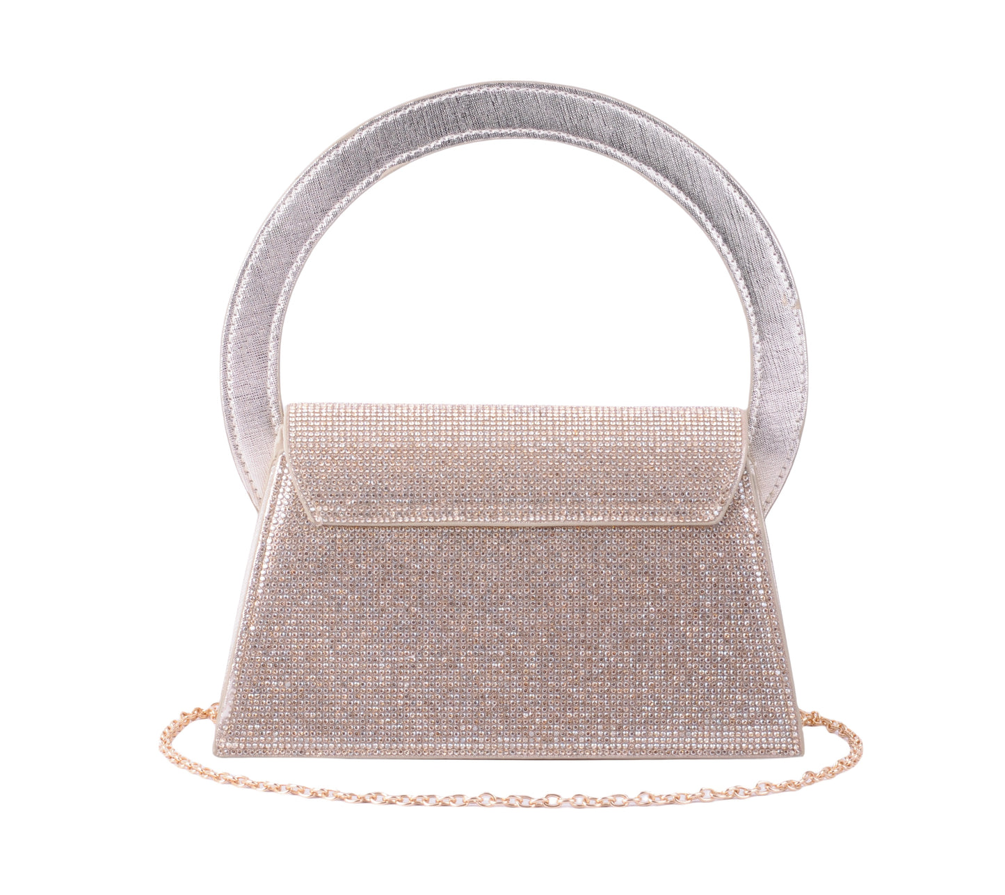 1583 - Radiant Glamour: Rhinestone Satchel with Chic Circle Handle - Wholesale Handbag - Most Wanted USA