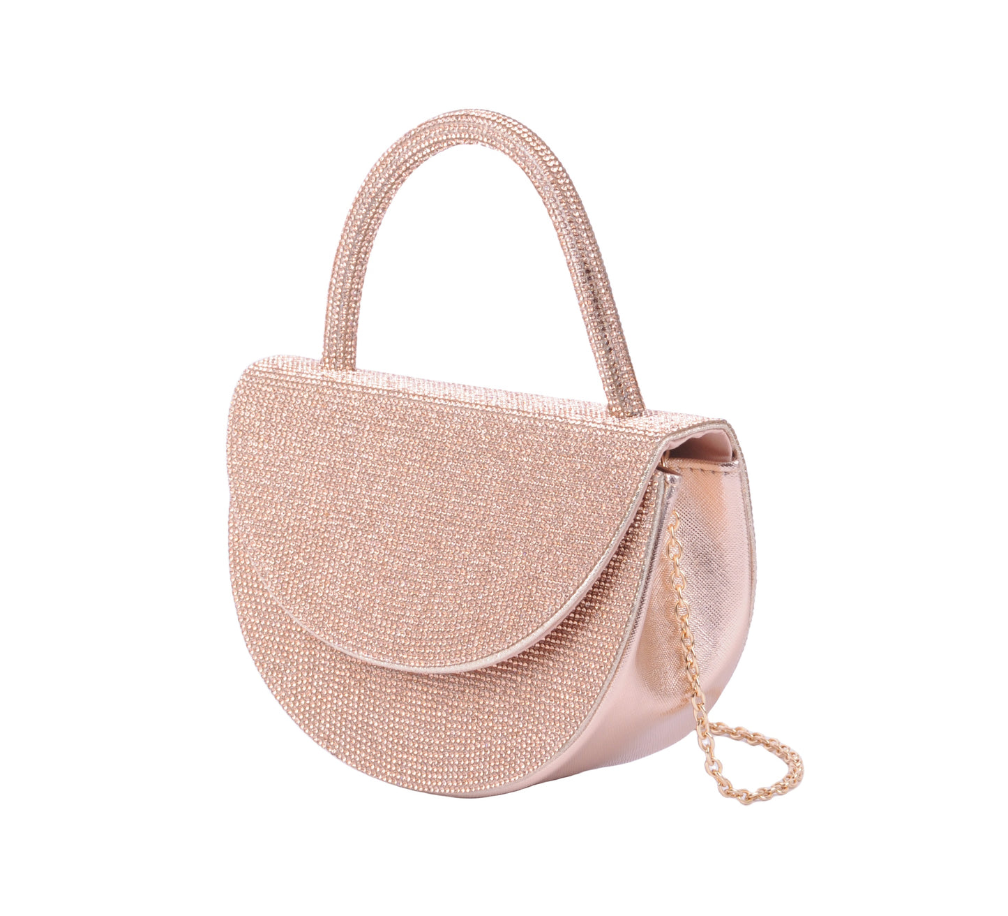 1584 - Radiant Elegance: Rhinestone Rounded Satchel - Wholesale Handbag - Most Wanted USA